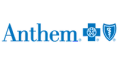 the word anthem is written in blue on a black background