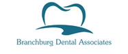 a blue logo for branchburg dental associates