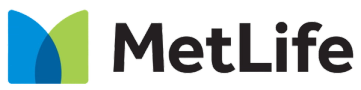 a metlife logo on a black background