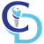 a blue and white logo for coastline on a black background