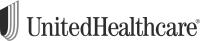 a black and white image of the united healthcare logo on a black background .
