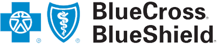 a blue cross blue shield logo on a black background
