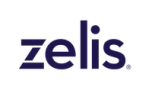 Dark blue "zelis" logo with an angular 'z' and a registered trademark symbol on a white background.