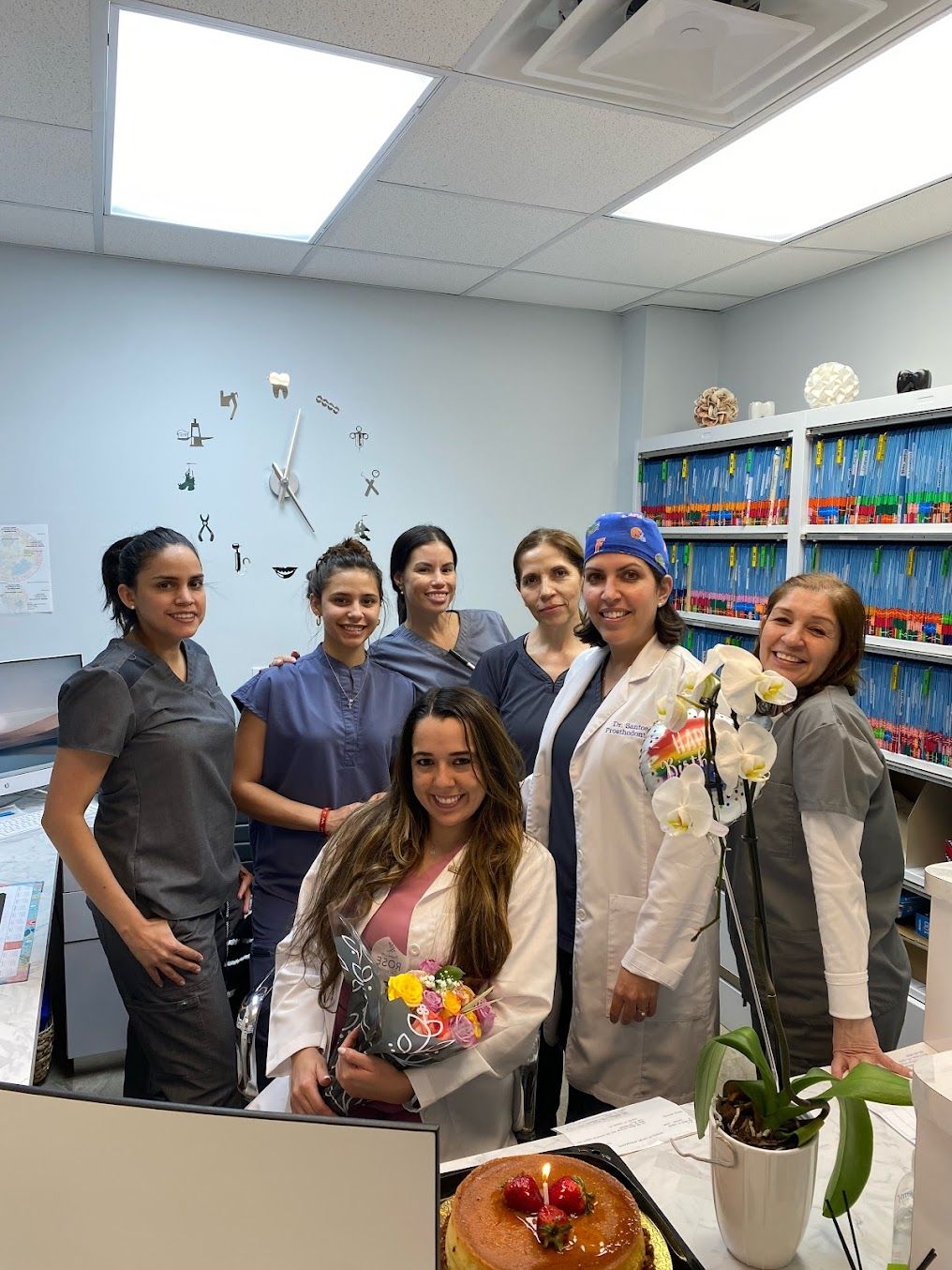 a group of female doctors are posing for a picture