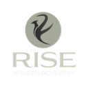 a logo for rise modern dentistry on a black background