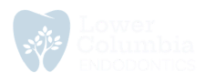 a logo for lower columbia endodontics with a tooth and a tree
