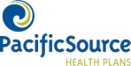 a blue and yellow logo for pacificsource health plans