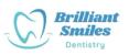 the logo for brilliant smiles dentistry is a tooth with a smile on it .