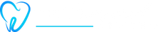 a blue tooth is on a black background next to a blue line .