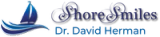 a logo for shore smiles dr. david herman