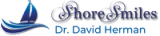 a logo for shore smiles dr. david herman