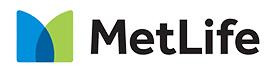a metlife logo with a blue and green m on a white background .