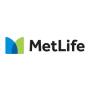 a metlife logo with a blue and green m on a white background .