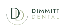 a pixelated logo for dinnett dental with a black background