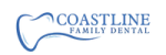 a blue logo for coastline family dental