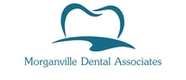 a blue logo for morganville dental associates