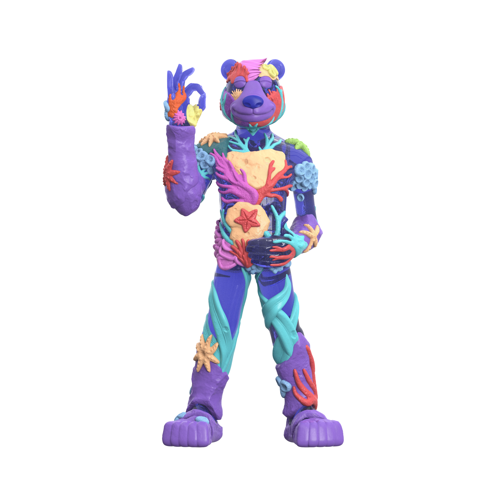 はっちゃん　シェリースキン Okay Bears - Coral Edition | Mighty Jaxx