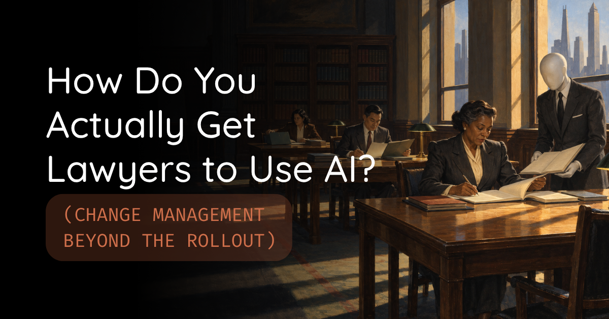 How Do You Actually Get Lawyers to Use AI? (Change Management Beyond the Rollout)