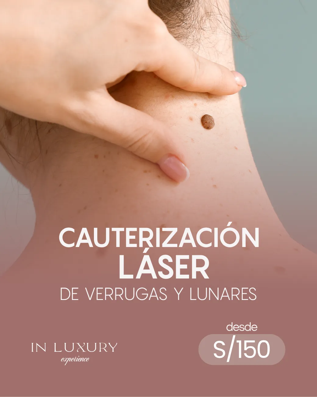 Banner de intriga dia de la madre. Texto 'IN LUXURY'.