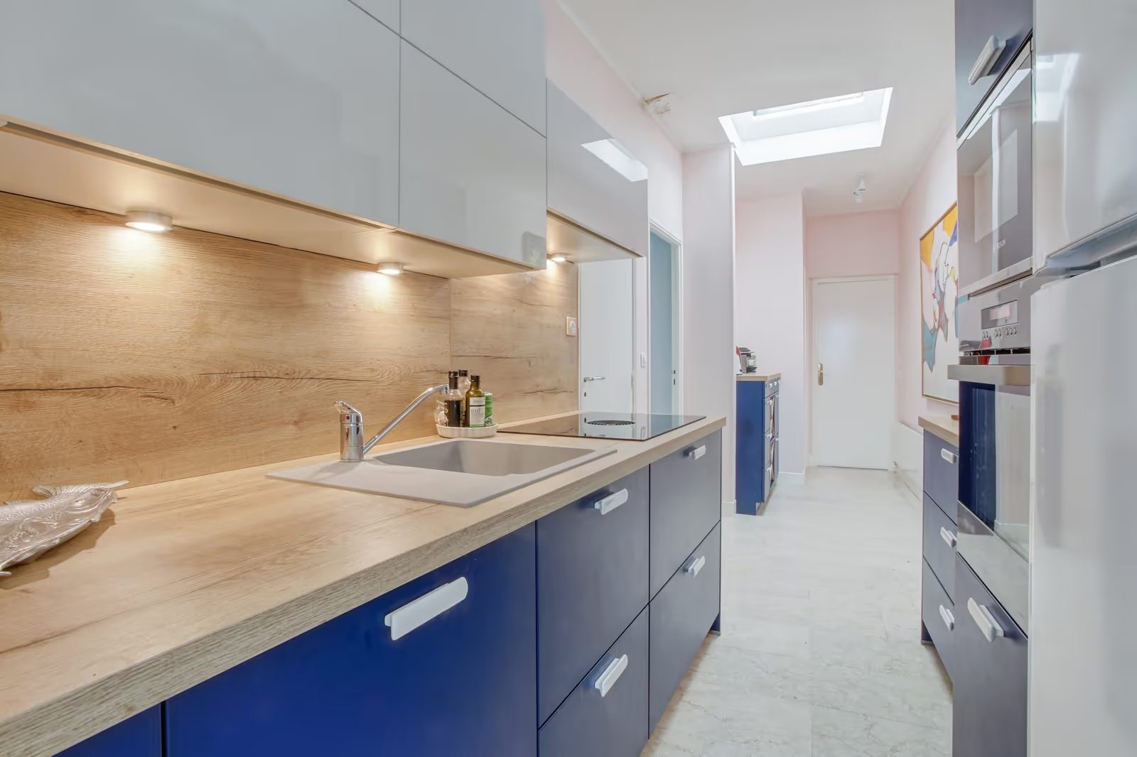Cuisine sur-mesure bleu — réalisation Dec Home Agencement