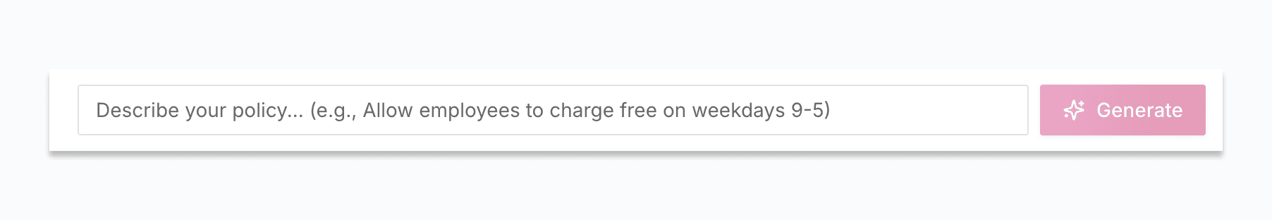 Screenshot of the policy prompt box where you describe an authentication policy in plain English and generate it