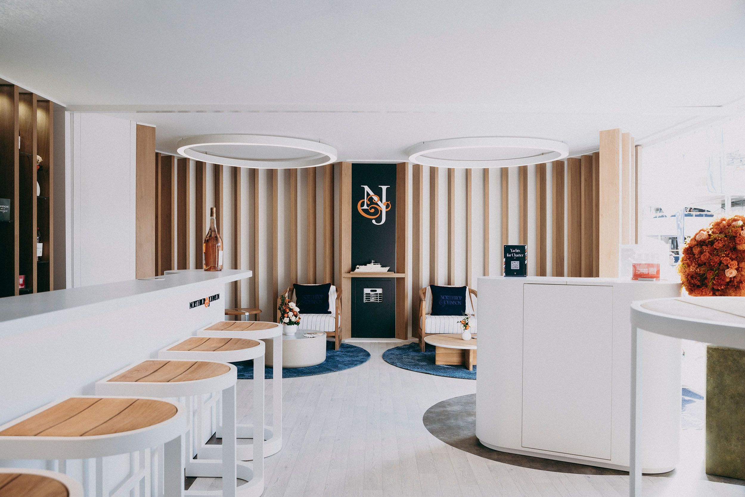 Inside the Northrop & Johnson stand, Monaco Yacht Show