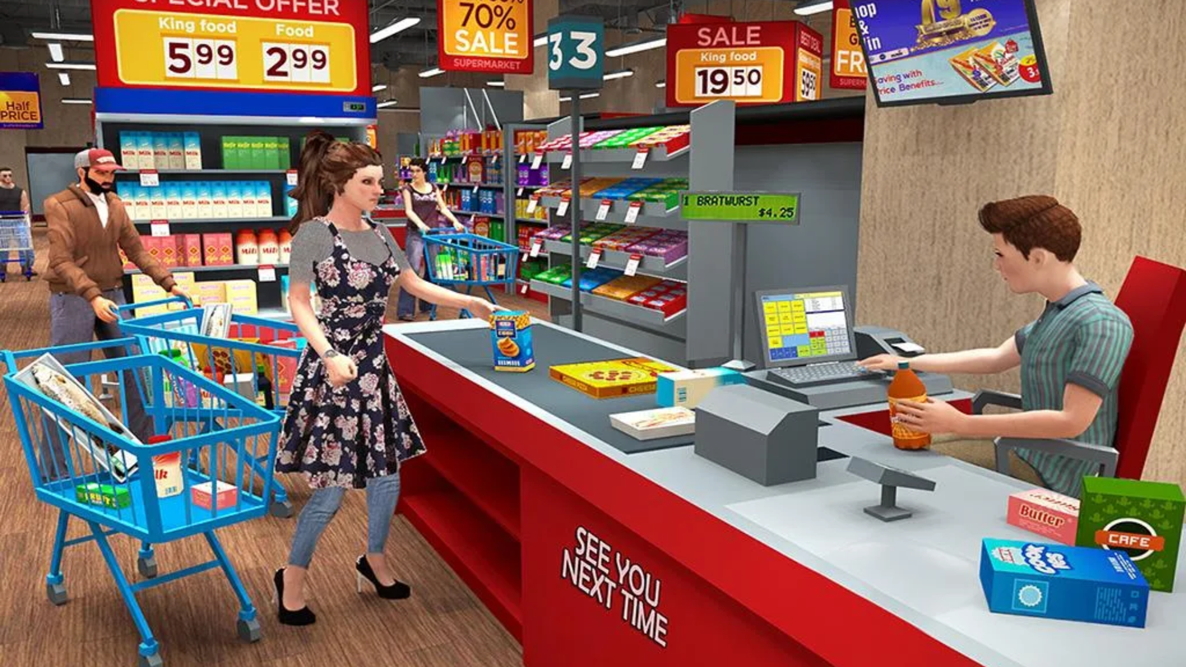 Shopping Games Illustration