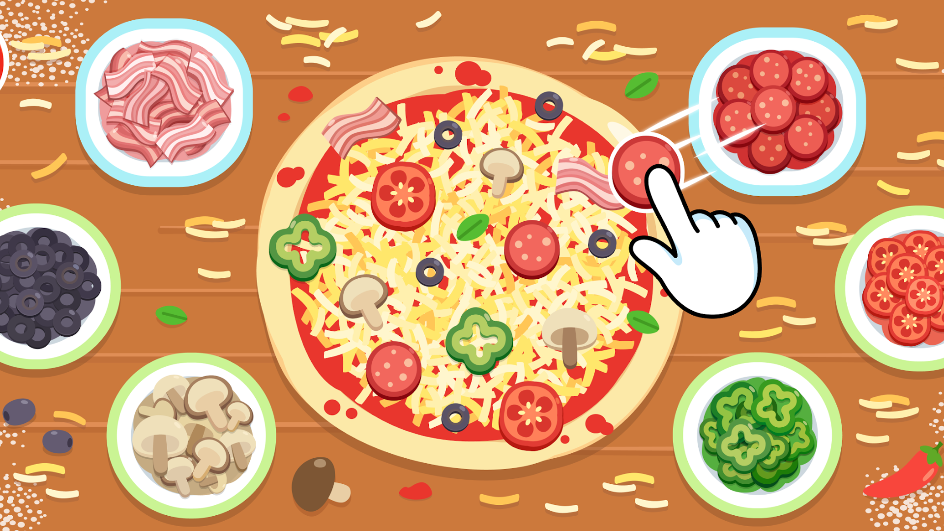 Pizza Games Illustration Pizza Games Illustration