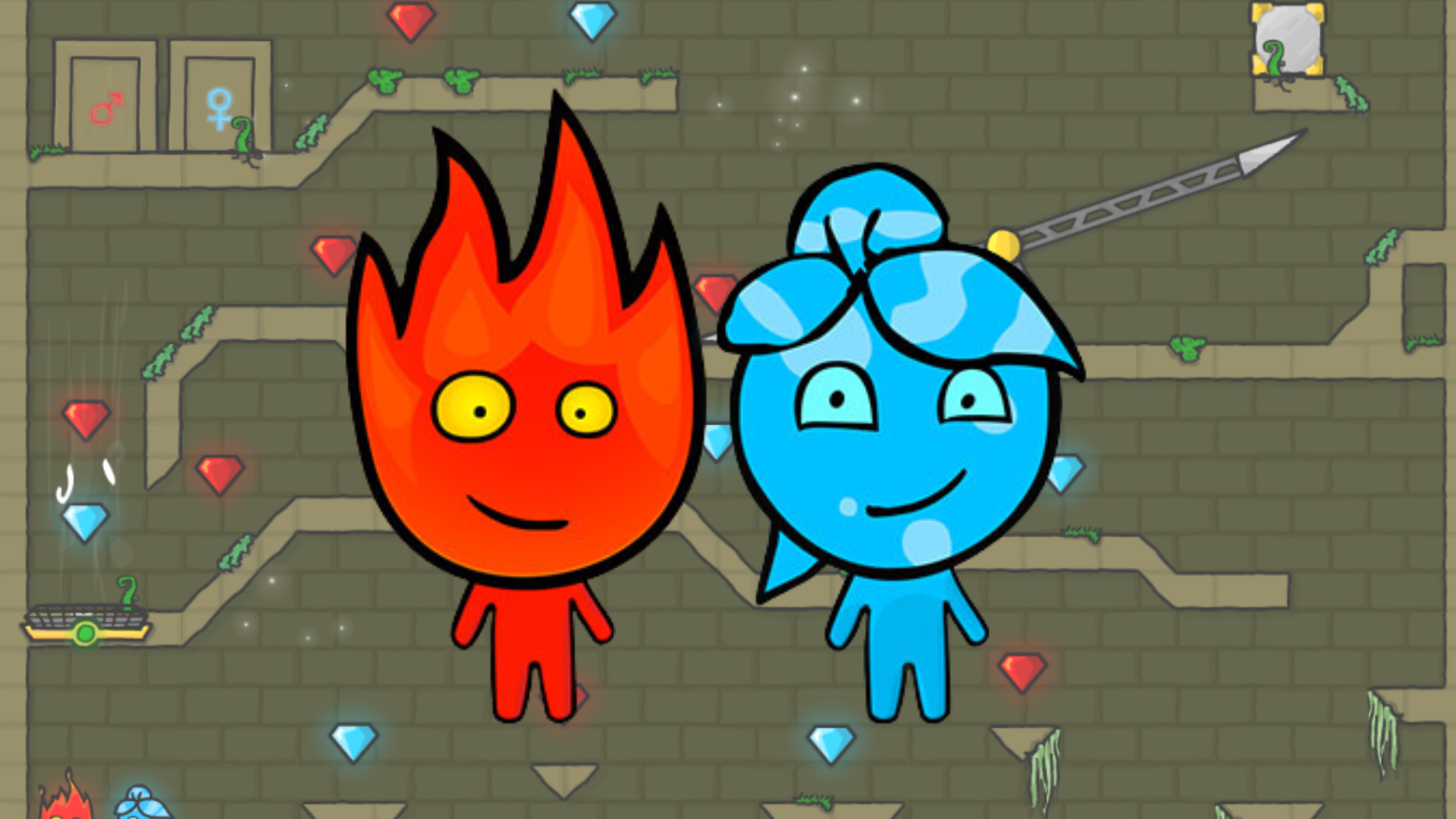 Fire and Water Games Illustration Fire and Water Games Illustration