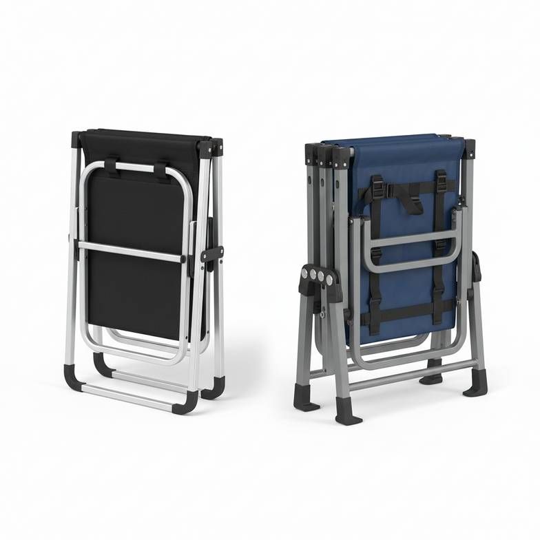 Two different models of emergency folding stretchers side-by-side