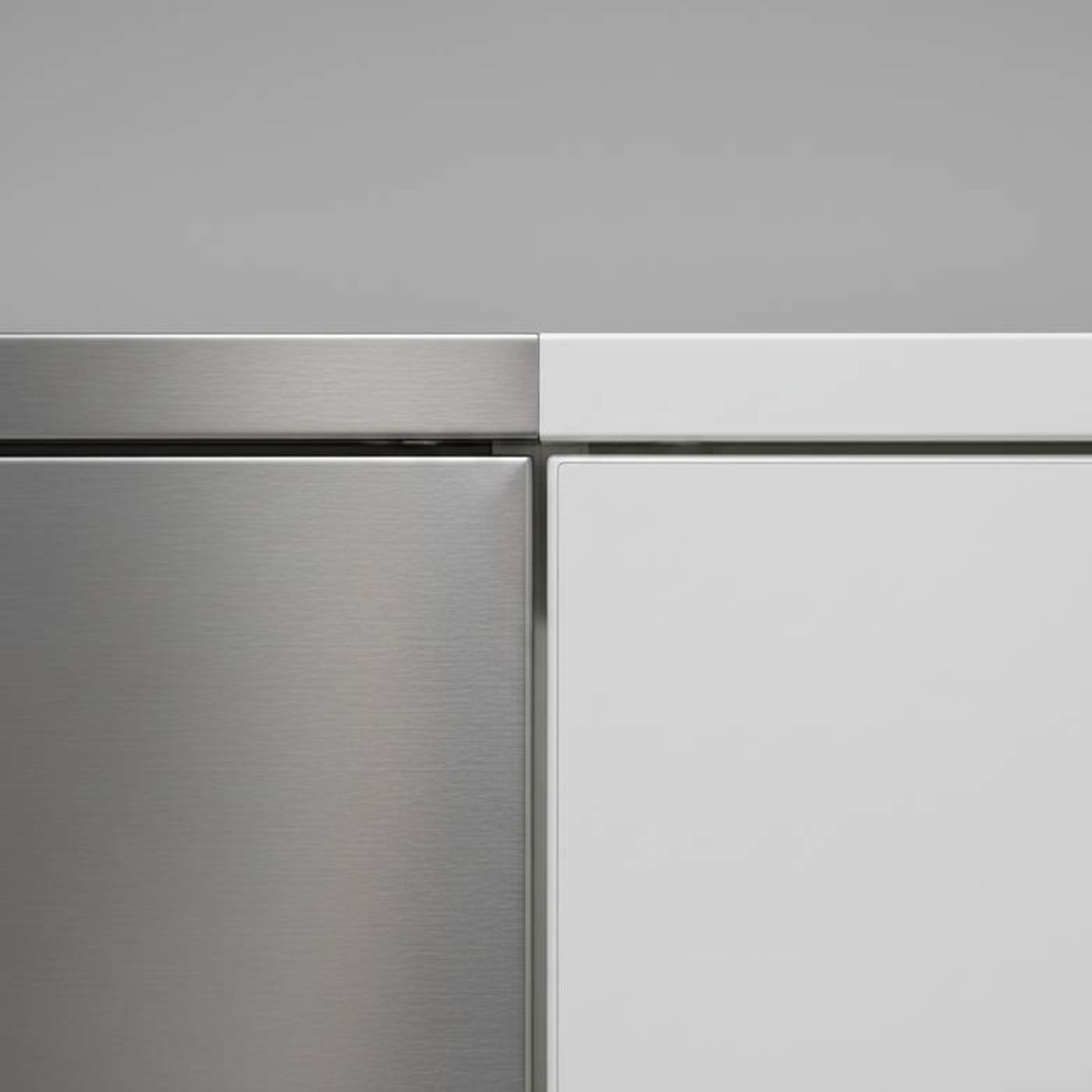 Close-up shot showing the difference between a cabinet with shelves and one with drawers, highlighting internal layout options.