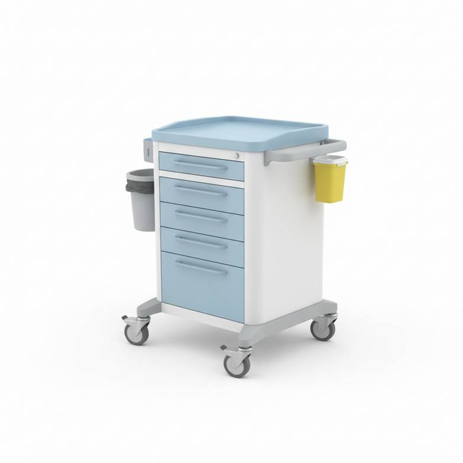 A versatile ABS plastic treatment trolley with multiple drawers