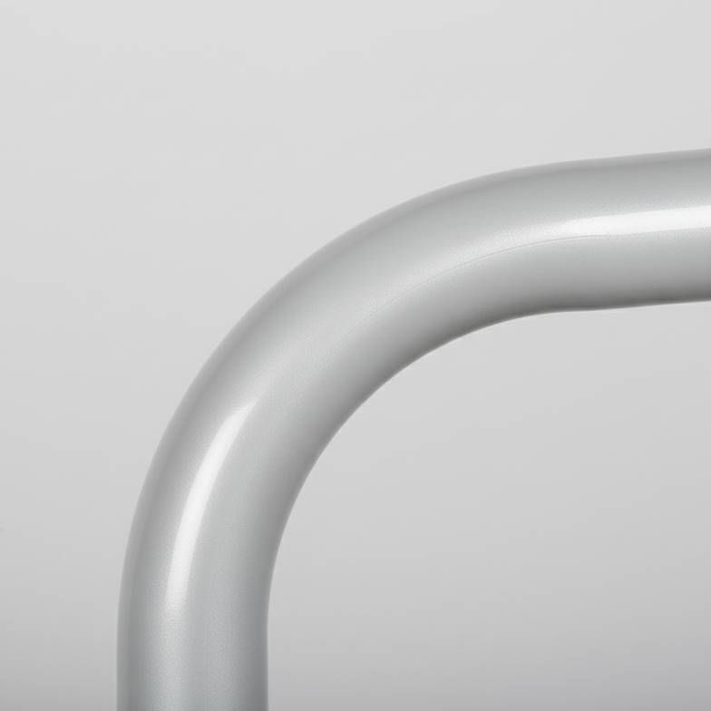 A detailed shot of a smooth, even powder-coated finish on a hospital bed steel frame, a key aspect of durable hospital bed materials