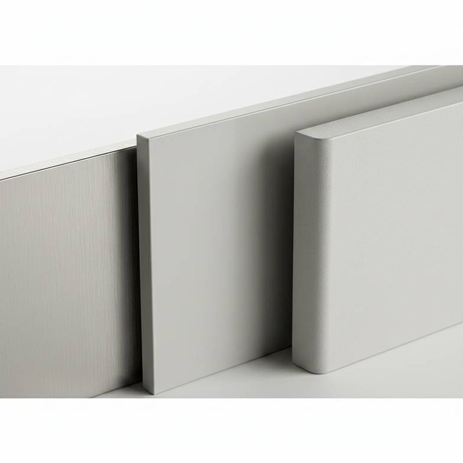 A close-up shot showing the textures of different materials: stainless steel, powder-coated steel, and ABS plastic.