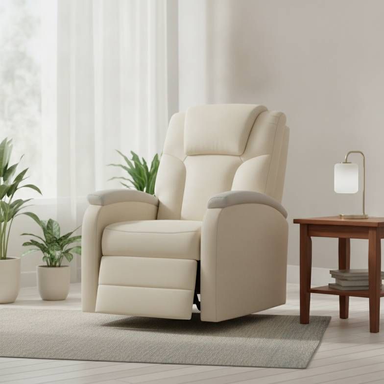 A medical recliner in a quiet patient room setting.