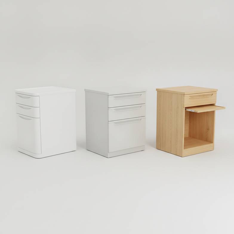 Hospital Bedside Cabinets: ABS, Steel and Wood-Look Options Compared