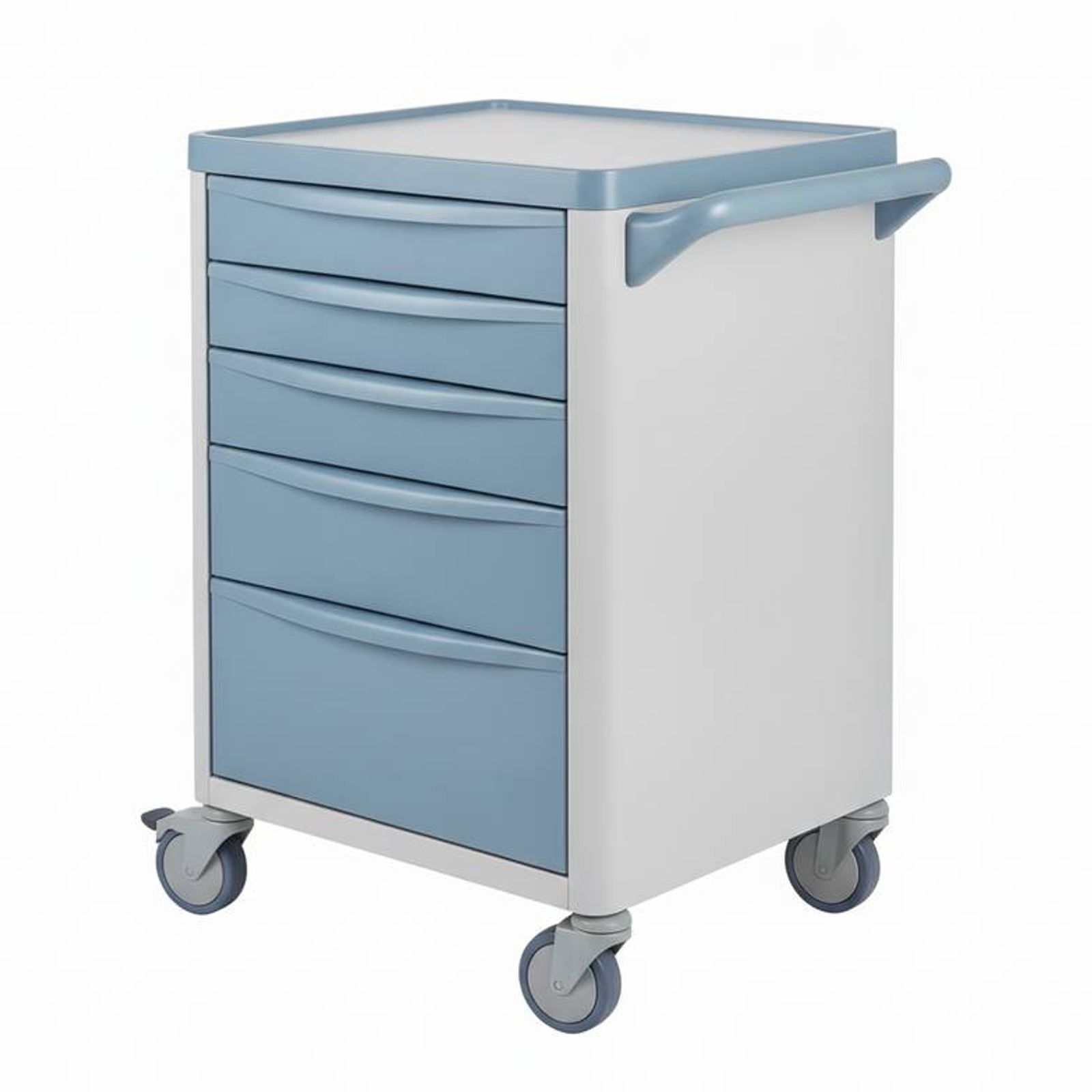 A versatile ABS medical cart with drawers and accessories ready for hospital use