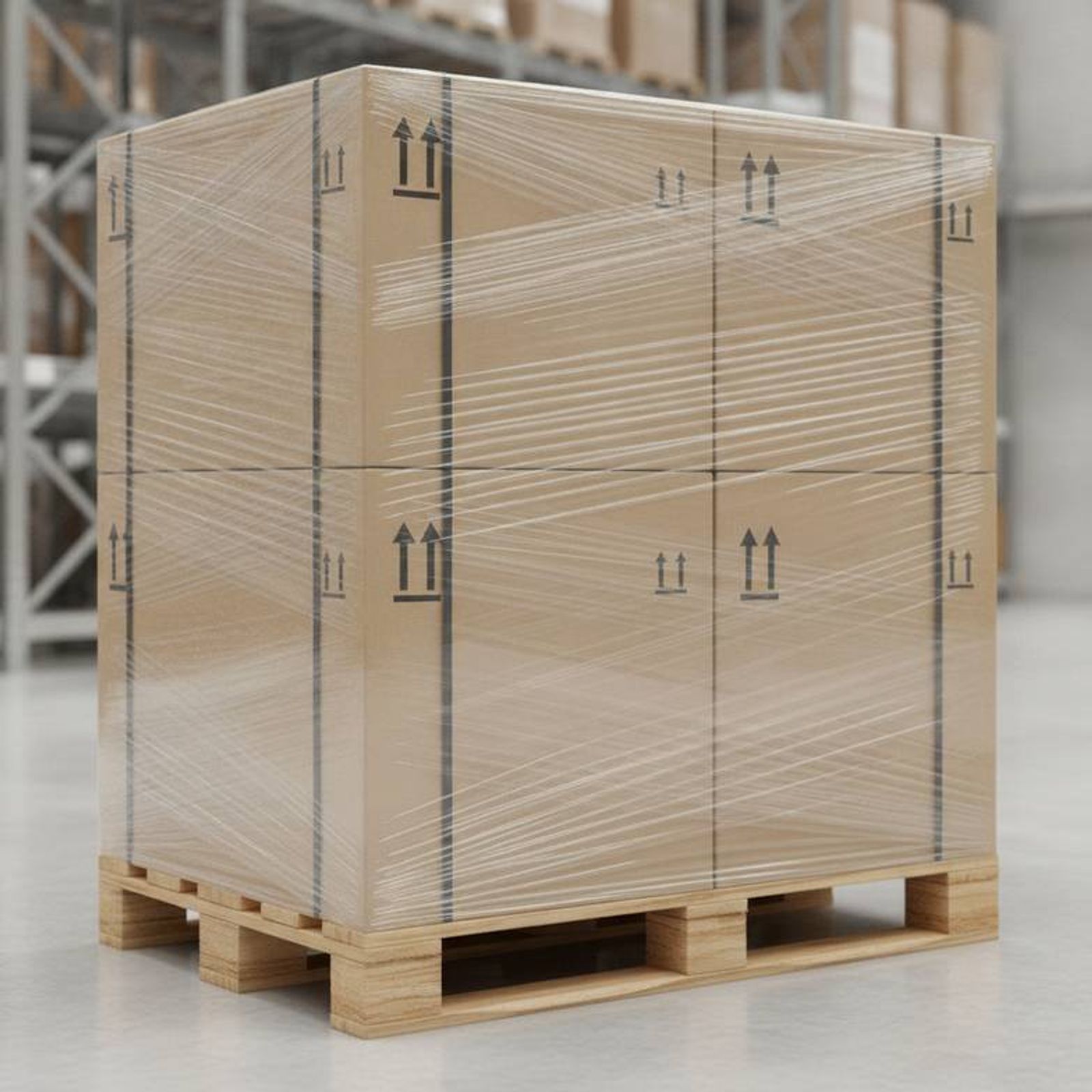 Hospital beds securely packed in reinforced export cartons on a pallet, ready for shipping
