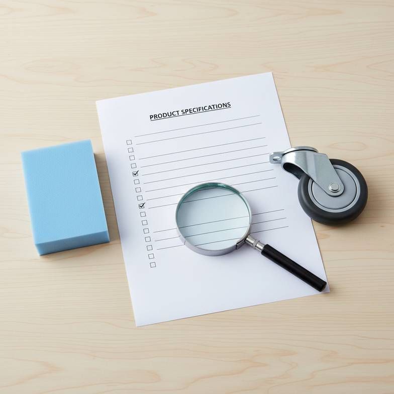 A procurement manager reviewing a detailed specification sheet with a supplier.