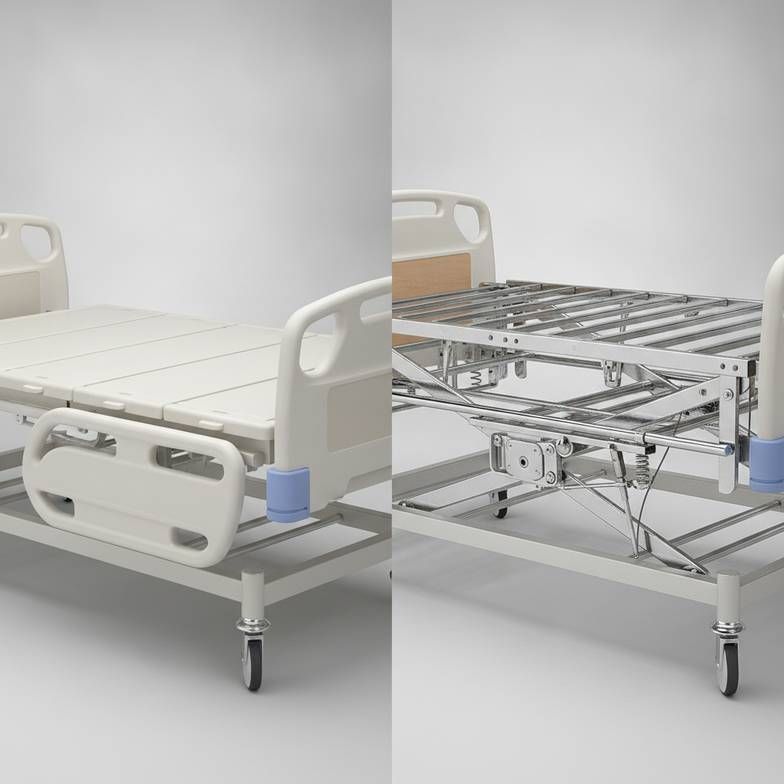 Comparing two hospital bed designs for ease of cleaning and hospital bed preventive maintenance.