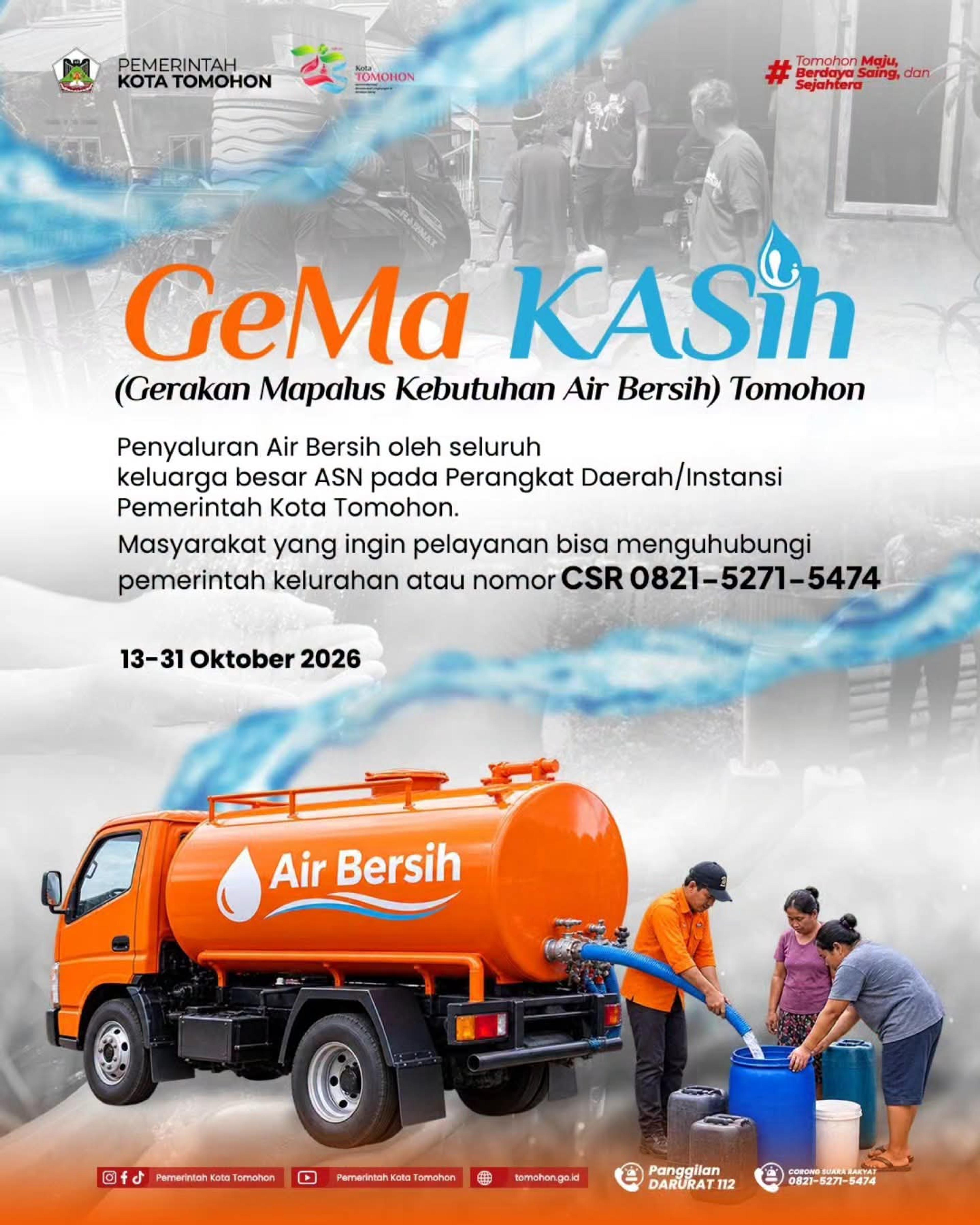 GeMa KASiH Tomohon Terus Bergerak Bersama, Hadirkan Air Bersih untuk Sesama