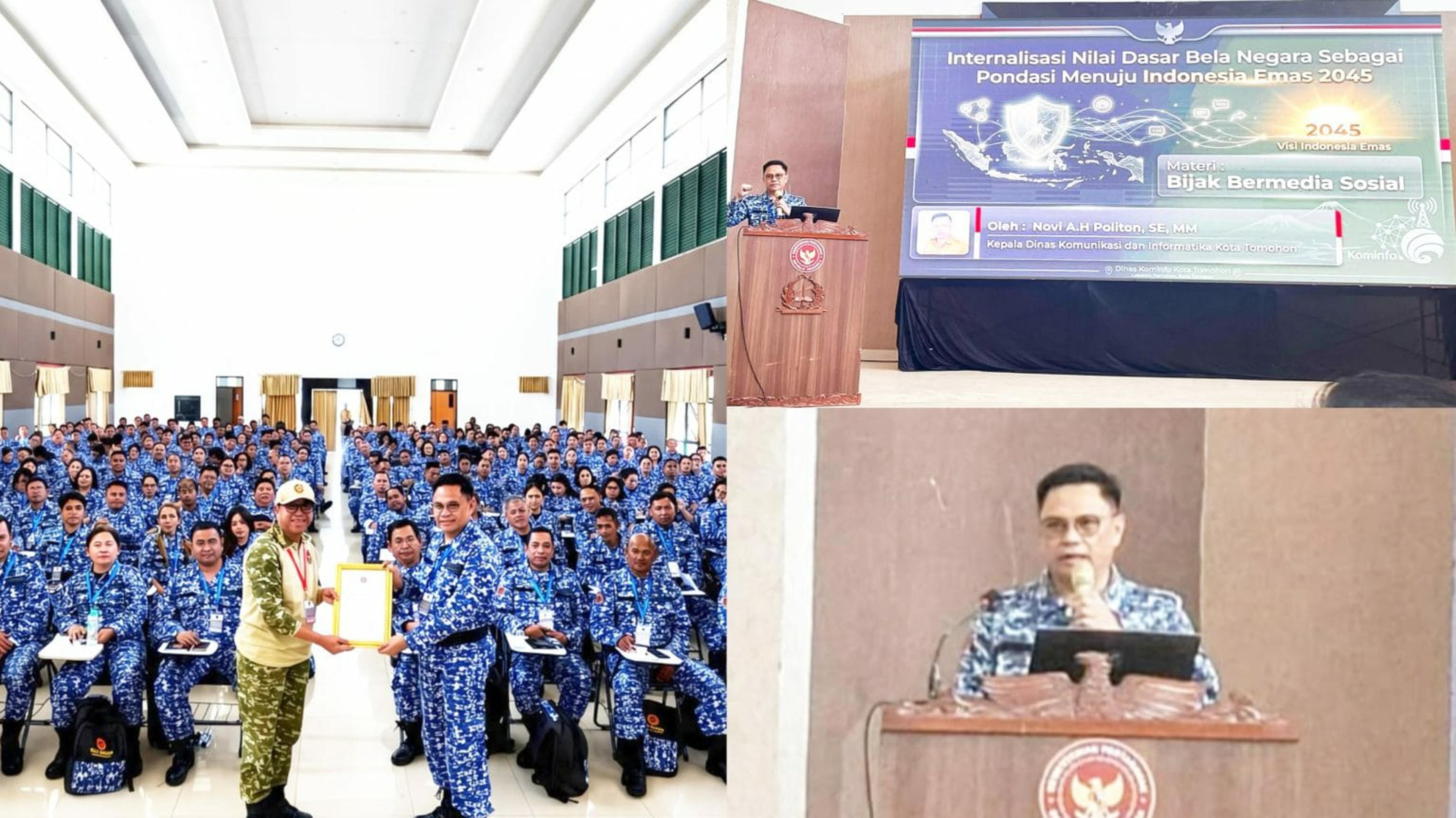 Terima Penghargaan Kemhan RI, Kadis Kominfo Tomohon Jadi Narsum Latihan Kader Bela Negara