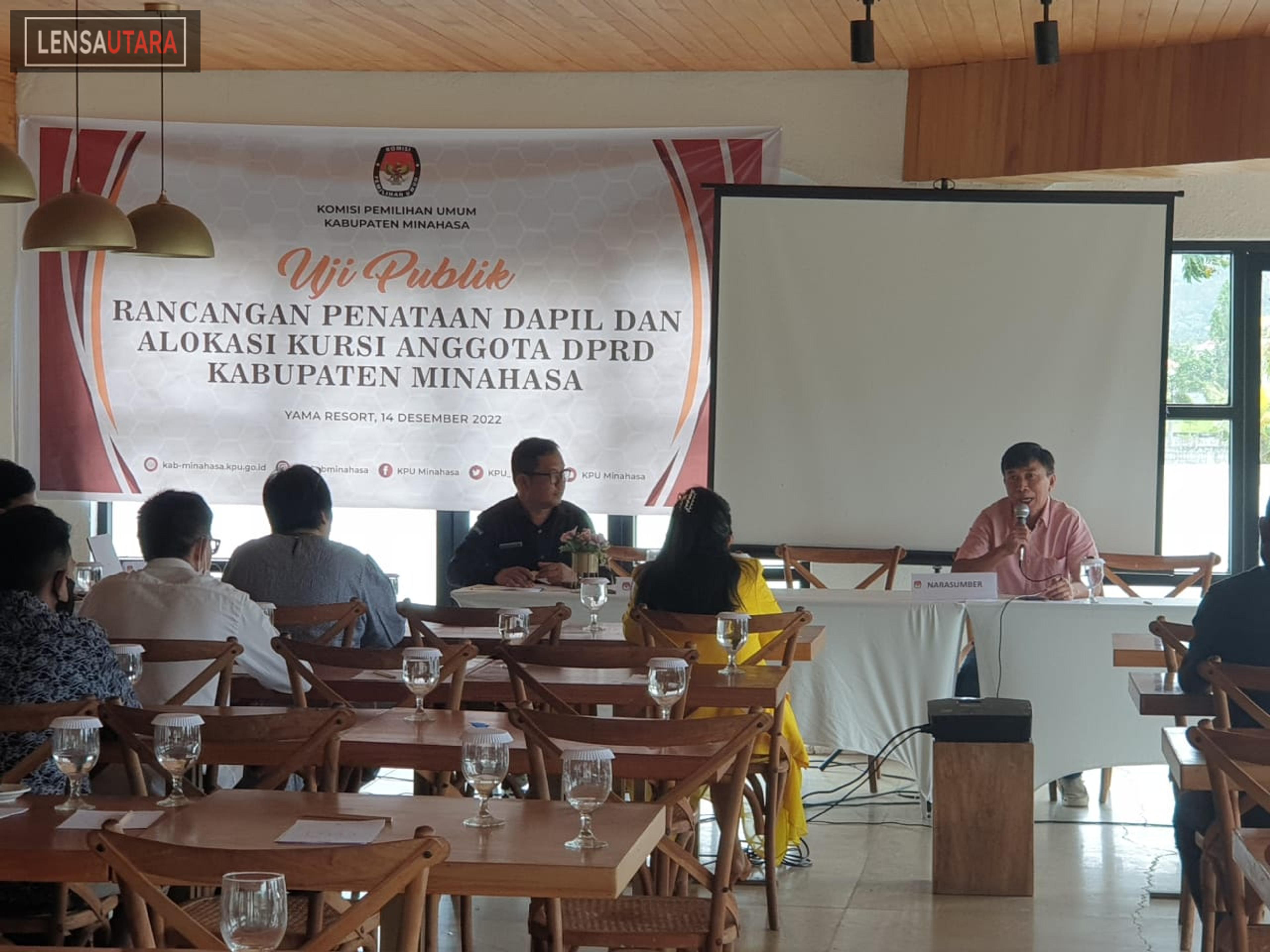 KPU Minahasa Gelar Uji Publik Penataan Dapil dan Alokasi Kursi Anggota DPRD