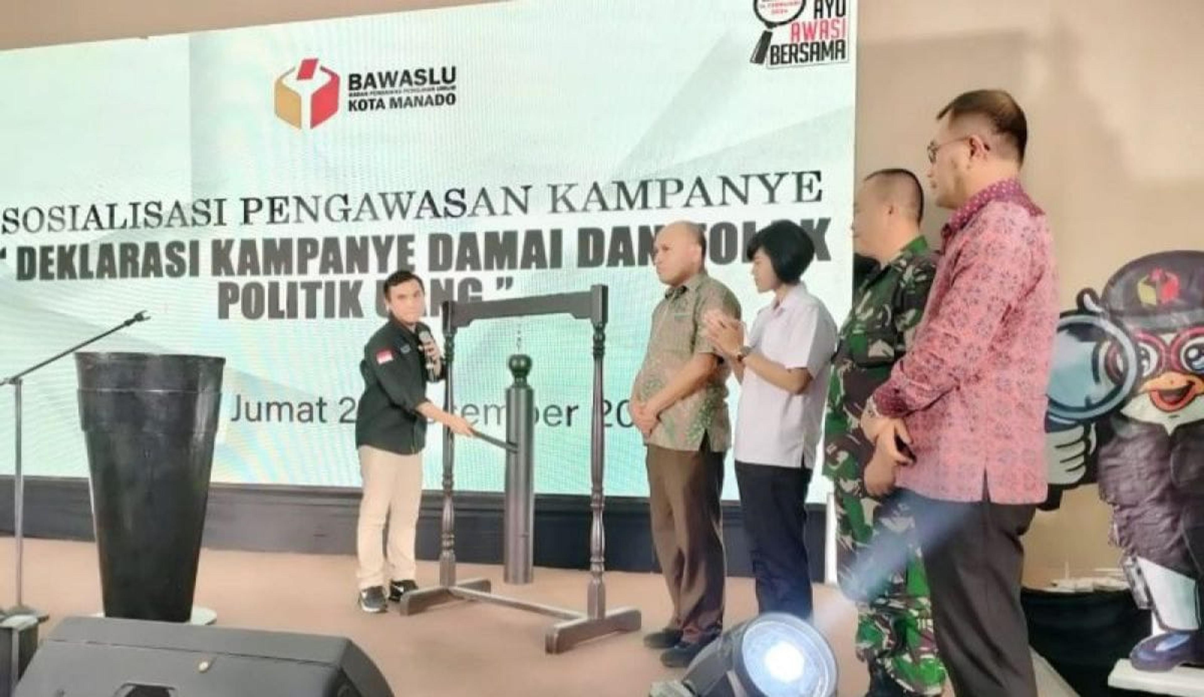 Bawaslu Manado Deklarasi Kampanye Damai dan Tolak Politik Uang