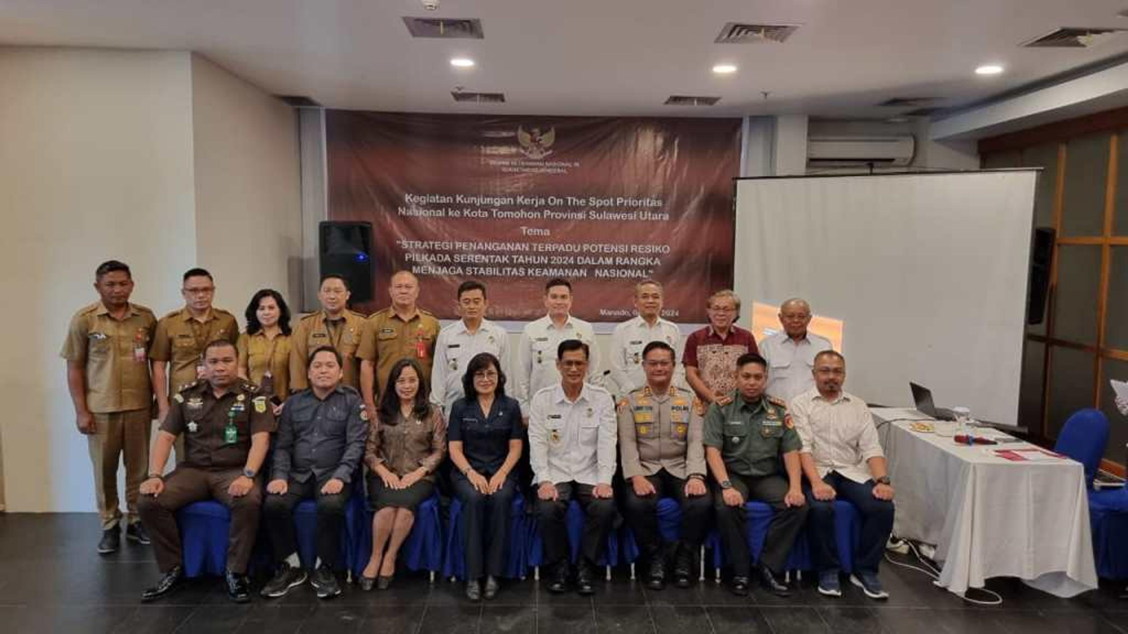 Pemkot Tomohon Bahas Penanganan Terpadu Pilkada 2024 Bersama Wantannas RI