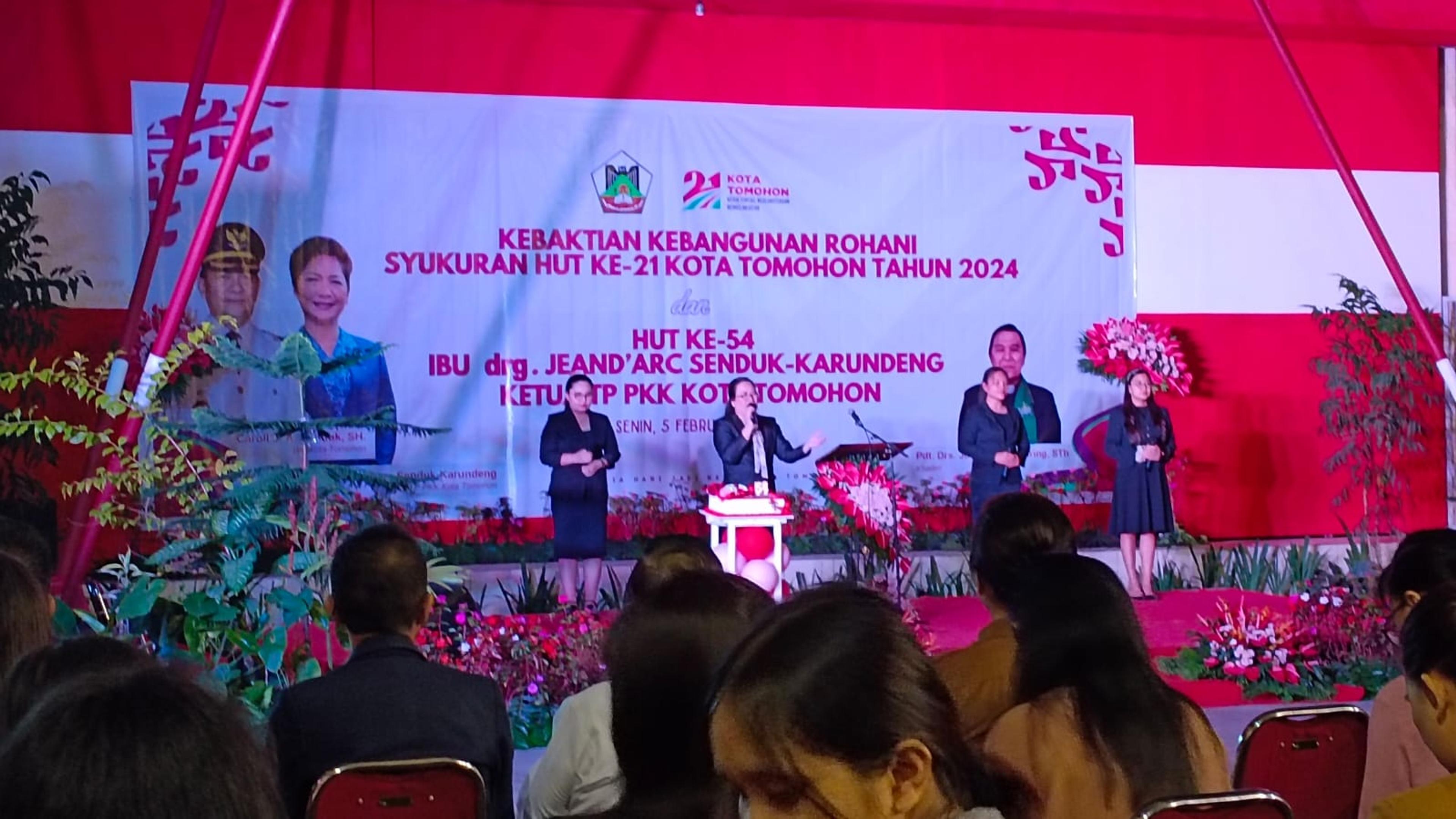 Ibadah KKR Tutup Rangkaian HUT Ke 21 Kota Tomohon