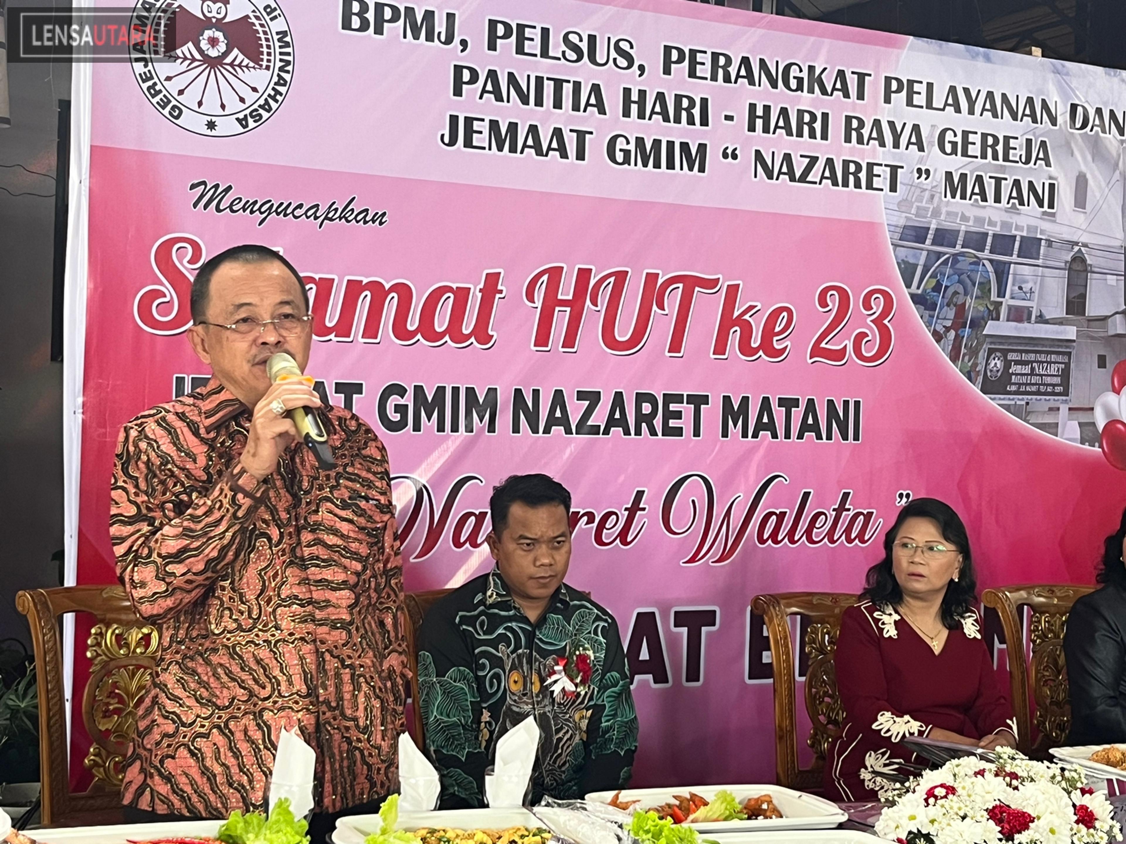 Wawali Lumentut Ajak Jemaat GMIM Nazareth Matani Tingkatkan Kualitas Iman