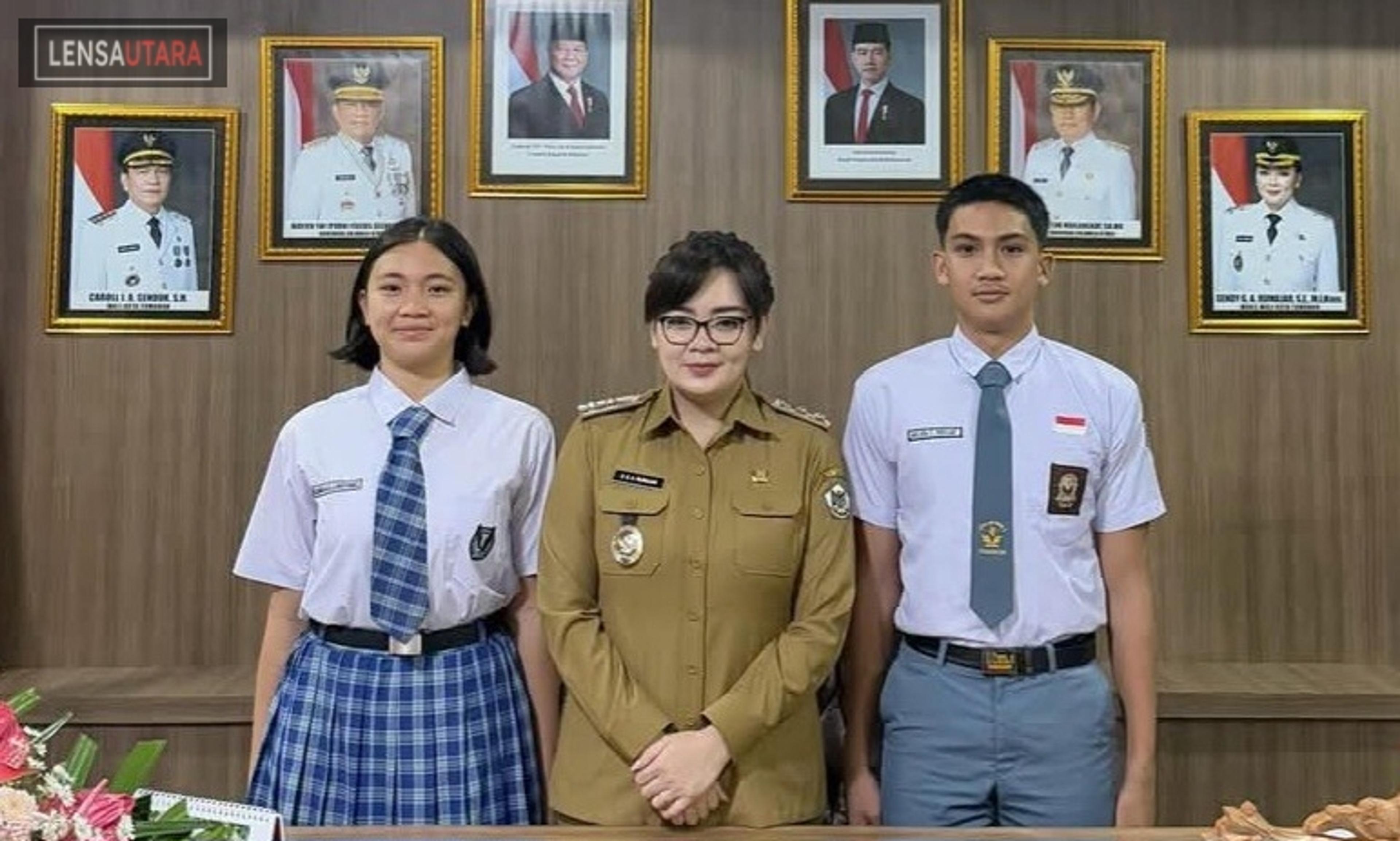 Arjen Sumilat dan Bianca Lantang Calon Paskibraka asal Kota Tomohon, Didukung Wawali Sendy Rumajar