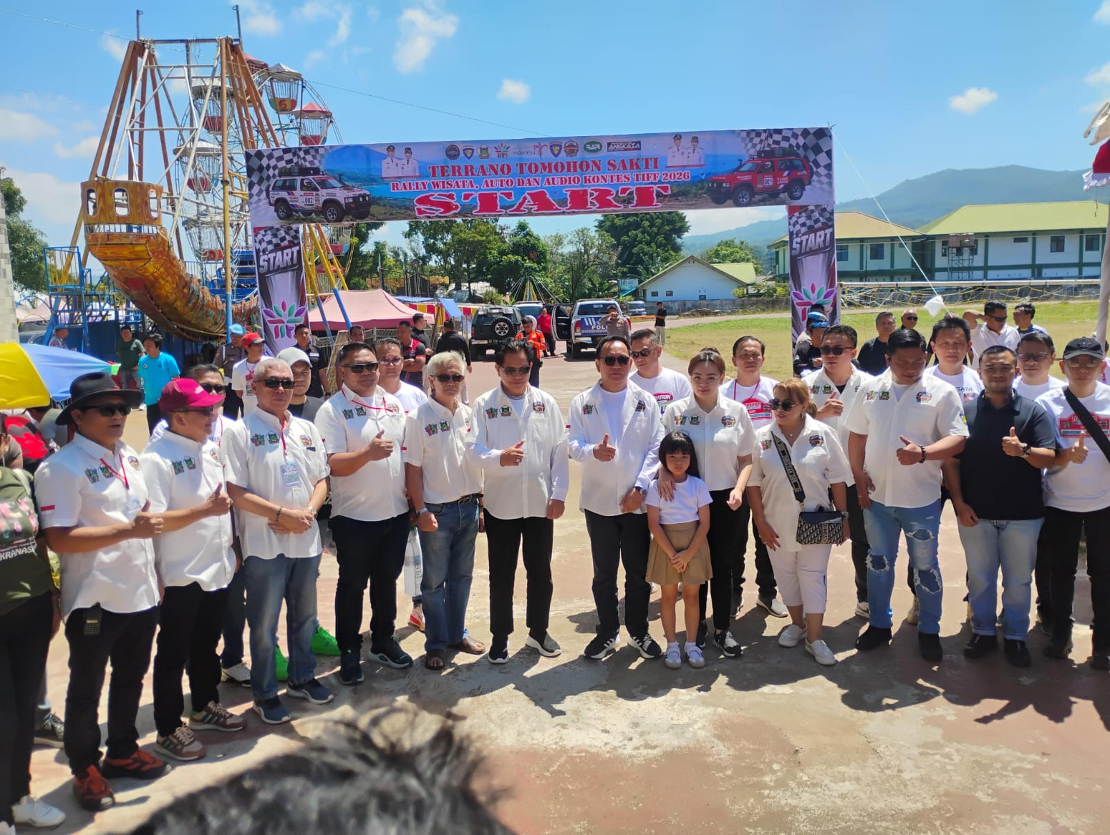Rally Wisata yang dilepas di Lapangan Babe Palar, Sabtu (1/8/2026), diikuti sebanyak 125 peserta merupakan salah satu rangkaian pendukung Tomohon International Flower Festival (TIFF) 2026. (Ist)