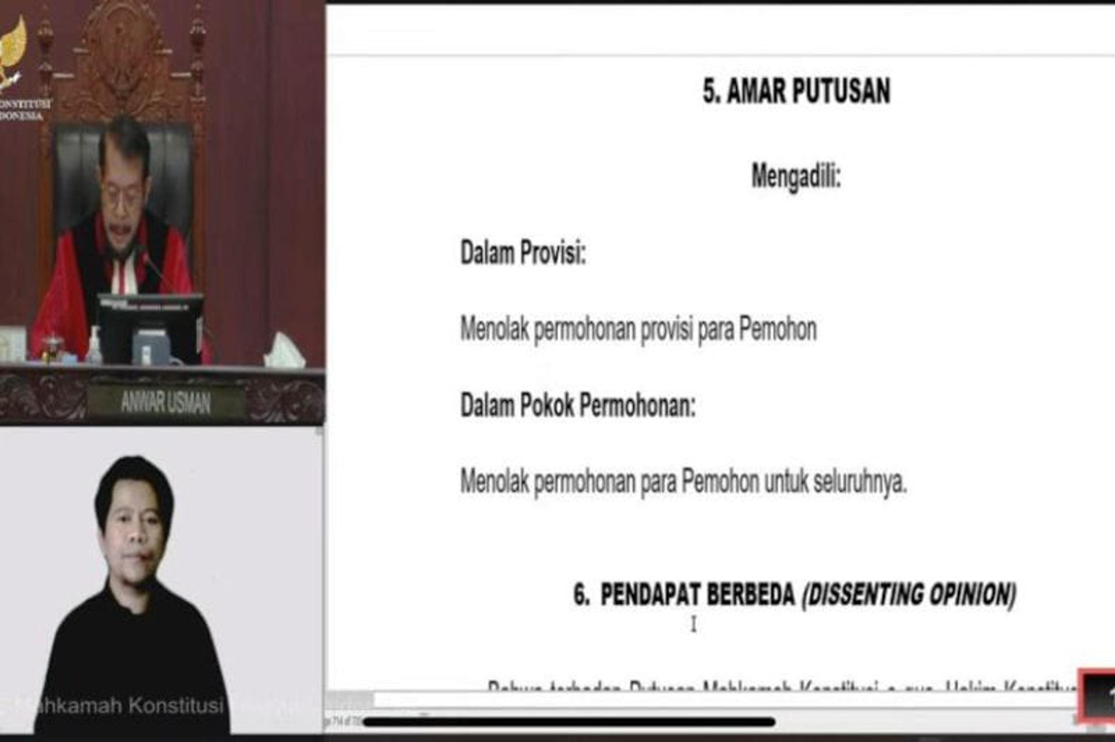 MK: Sistem Pemilu Tetap Proporsional Terbuka